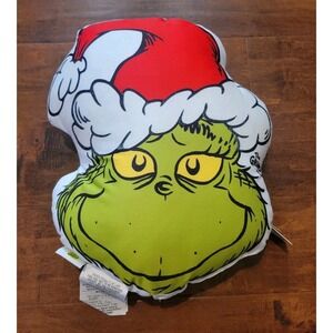 The Grinch Christmas Pillow Dr. Seuss Designs - New With Tags